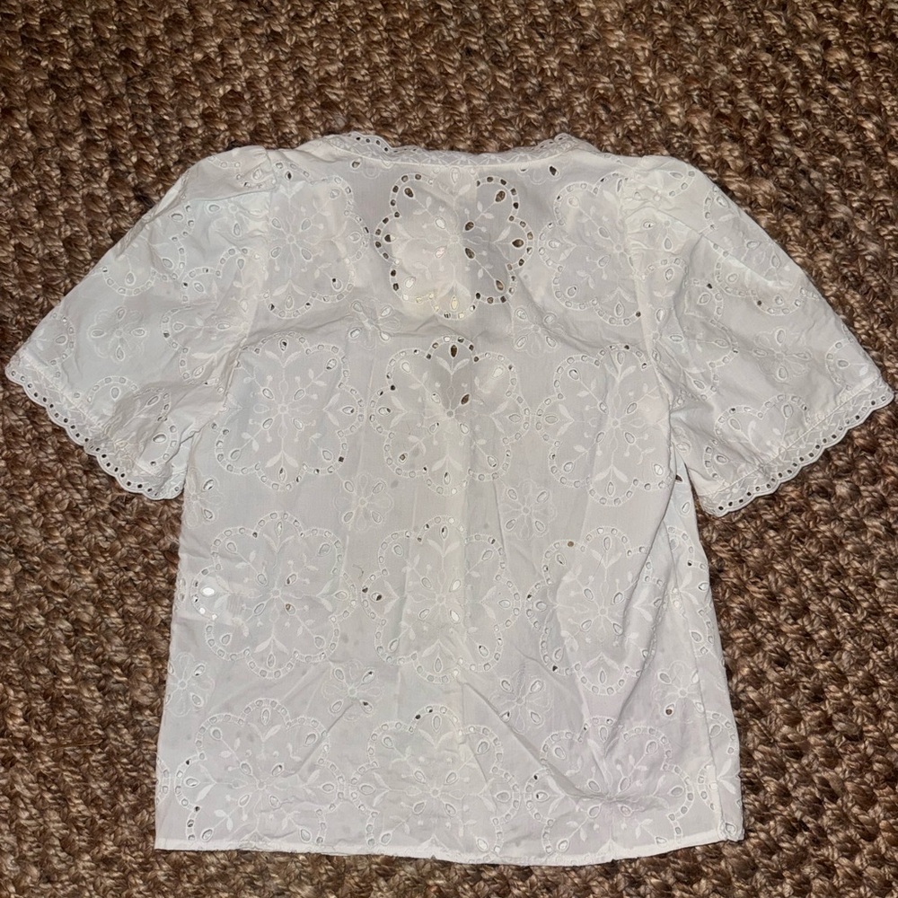 Sezane White Eyelet Blouse - Picture 7 of 7